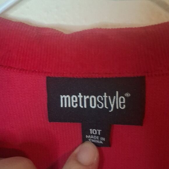 Metrostyle Vibrant Red Corduroy Jacket size 10 tall - Picture 2 of 6